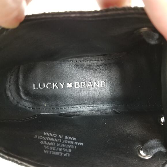 Lucky Brand Emillia Women's Black Suede Lace Up Desert Booties Size 6.5 - Picture 5 of 7